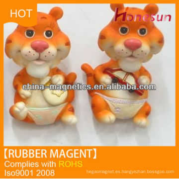 flexible 3d rubber magnet magnetic sheet funny ornaments tiger